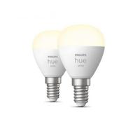 Philips Bombilla LED inteligente E14 esférica pequeña, luz cálida regulable 5.7W 470 lm – Pack de 2