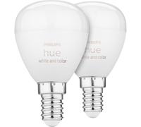 Philips Hue LED Luster E14 Pack de 2, 5,1W, 470lm, Blanco y Multicolor