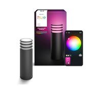Philips Lámpara de pedestal Lucca para exterior – luz blanca y color, 1100 lm, IP44, regulable