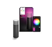 Philips Hue Lucca Poste de Lumière Extérieur Intelligent 40 cm Anthracite E27 IP44 Zigbee Matter - Nuevo