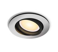 Philips Hue Milliskin - Foco Empotrable LED Inteligente, Pack de 1, Color Aluminio, Luz Blanca de Cálida a Fría, Regulable, Compatible con Alexa y Google Home