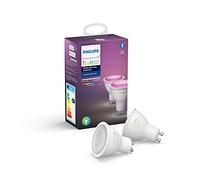 Philips Hue Pack de 2 Bombillas Inteligentes LED GU10, con Bluetooth, Luz Blanca y Color, Compatible con Alexa y Google Home