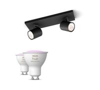 Philips Hue Pack: X2 Focos Philips Runner (negro) + 2 Bombillas Gu10 Rgb