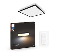 Philips Hue - Panel Led Inteligente Aurelle, 39W-3750 lúmens, Luz Blanca de Cálida a Fría, Compatible con Alexa y Google Home, 60x60cm, Negro