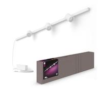 Philips Hue - Perifo Iluminación en carril Luz Blanca y de Colores - Set base de pared recto de 150.4cm (blanco) y 3 focos - Anclajes incluidos