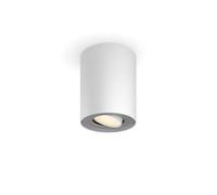 Philips Hue Pillar Foco de Techo LED Orientable Inteligente + Interruptor Regulador, Luz Blanca de Cálida a Fría Regulable, Bombilla LED GU10, Control App y Voz, Compatible Alexa y Google Home, Blanco