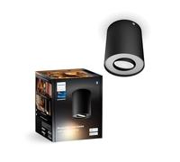 Philips Hue Pillar Foco de Techo LED Orientable Inteligente, Luz Blanca de Cálida a Fría, Regulable, Bombilla LED GU10, Control por App y Voz, Compatible con Alexa y Google Home, Color Negro