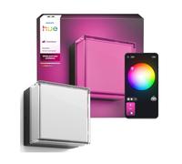 Philips Hue Scenova Aplique de Pared para Exterior LED, Cuadrado | White and Color Ambiance, CCT 2000 K-6500 K, Resistente a UV, IP44, Luz Tenue, Jardín, Alexa, Google Home, Apple Home