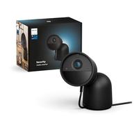 Philips Hue Secure Cámara de Video Vigilancia Inteligente con Base, para Exteriores o Interiores, Versión con Cable, Full HD Video, Control de Seguridad e Iluminación en Una Sola App, Negro