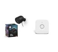 Philips Hue Secure Cámara de Video Vigilancia Inteligente para Exteriores o Interiores, Cable, Negro + Philips Hue Sensor de movimiento, Accesorio para Bombillas y Lámparas Inteligentes Hue