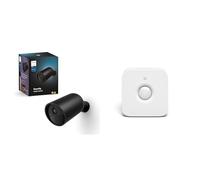 Philips Hue Secure Cámara de Video Vigilancia Inteligente para Exteriores o Interiores, Inalámbrica, Negro + Philips Hue Sensor de movimiento, Accesorio para Bombillas y Lámparas Inteligentes Hue