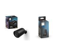 Philips Hue Secure Cámara de Video Vigilancia Inteligente para Exteriores o Interiores, Inalámbrica, Negro + Philips Hue Secure - Sensor de Contacto Inteligente para Puertas y Ventanas, Negro