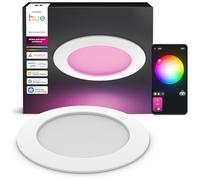 Philips Hue Slim Downlight, Plafón LED Empotrable, 1500 lm, 170 mm, Diseño Delgado, Espectro Luz de Día 1000K-20000K, Regulación Ultrabaja, Color Preciso, Iluminación Inteligente, Blanco, Pack de 1