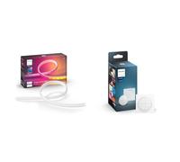 Philips Hue - Tira de Led inteligente Gradient 2m, Luz Blanca y de colores, Compatible con Alexa y Google Home & Interruptor Tap blanco instalación sin cables, Bluetooth
