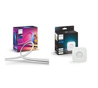 Philips Hue - Tira de led inteligente, Hue Play Gradient, Luz blanca y de colores, 65 Pulgadas & Centro de control Sistema Hue Hue Bridge, controla hasta 50 dispositivos