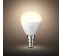 Philips Hue Bombilla inteligente LED esférica E14 (4.5 x 7.8, 5. 2 W, Bluetooth, luz blanca cálida, compatible con Alexa y Google Home)