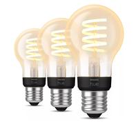 Philips Bombilla LED inteligente E27 7W Filamento regulable luz blanca Pack 3 compatible con Alexa