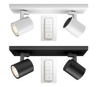 Philips Hue White ambiance, foco doble Runner, kit de focos, Bluetooth/Zigbee, , LED, metal, GU10