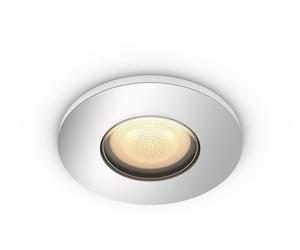 Philips Hue White ambiance, foco empotrable tipo downlight para baño Adore, iluminación puntual inteligente, Bluetooth/Zigbee, color cromado, LED, plástico, GU10