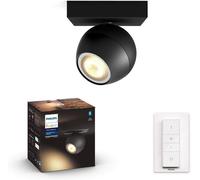 Philips Hue White ambiance, foco reflector Buckram, iluminación puntual inteligente, Bluetooth/Zigbee, color negro, LED, metal, casquillo GU10
