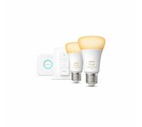 Philips Kit de inicio Hue White connected – 2 bombillas E27 10,5 W con mando Hue – Nuevo