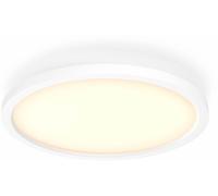 Philips Hue White ambiance, panel de luz redondo Aurelle Hue, lámpara de techo inteligente, Bluetooth/Zigbee, blanco, LED, aluminio, bombillas no reemplazables