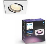 Philips Hue White and Color ambiance, foco empotrable Centura, lámpara de techo inteligente, Bluetooth/Zigbee, blanco, LED, plástico, GU10