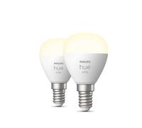 Philips Hue White Bombilla Esférica - Bombilla Inteligente E14 - (paquete De 2)
