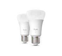 Philips Bombilla inteligente A60 – luz blanca cálida 2700K E27 9,5W 1100 lm regulable – paquete de 2