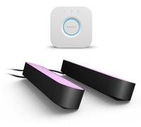 Philips Hue White & Color Ambiance, kit de 2 barras de luz (500 lúmenes) y puente Hue. Barras de luz LED regulables para el sistema de iluminación Hue, con 16 millones de colores. Control inteligente