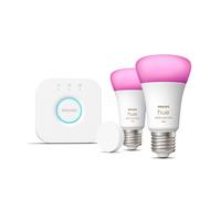 Philips Hue White & Color Ambiance Kit De Inicio: 2 Bombillas Inteligentes E27 (1100) + Botón Inteligente