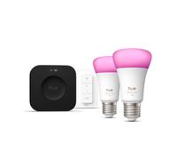 Philips Hue White & Color Ambiance Kit De Inicio: 2 Bombillas Inteligentes E27 + Regulador De Intensidad + Hue Bridge Pro