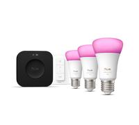 Philips Hue White & Color Ambiance Kit De Inicio: 3 Bombillas Inteligentes E27 + Regulador De Intensidad + Hue Bridge Pro
