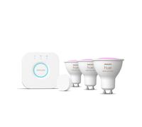 Philips Hue White & Color Ambiance Kit De Inicio: 3 Focos Inteligentes Gu10 + Botón Inteligente