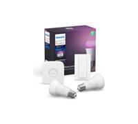 PHILIPS HUE White & Colors starter kit 2 bombillas con puente de conexión y mando a distancia dimmer - 10 W - E27 - Nuevo