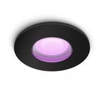 Philips Hue White & Color Ambiance Xamento focos empotrables 1 pack, lámparas de baño regulables, sistema de iluminación Hue, 16 millones de colores, control de la luz mediante voz y app, negro