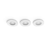 Philips Hue - Xamento, Focos empotrables inteligentes (3un), 7W Luz Blanca y de colores, Bluetooth+Zigbee, Compatible con Alexa y Google Home, color blanco
