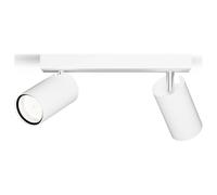 Philips Idris - Foco de Baño (2luces), bombillas GU10 no incluida, blanco, IP44, resistente al agua