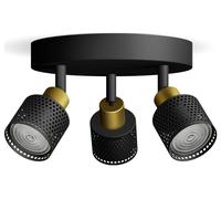 Philips, juego de 3 focos empotrables de techo o pared, modelo Niall, para carril, con bombillas GU10, para 3 bombillas, tecnología LED, 220-240 V, color