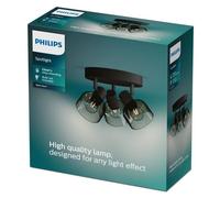 Philips, juego de 3 focos empotrables de techo o pared, modelo Sleet, para riel, casquillo E14, 3 bombillas, tecnología LED, 220-240 V, color