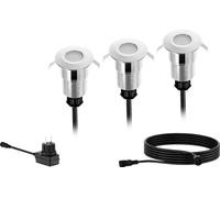 Philips. Lámpara de jardín empotrable/puntual Spore, 1W, para exteriores, color plateado, metal, IP67, ideal para terrazas y jardines, clase II