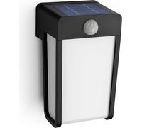 Philips, Lámpara de pared Shroud, 2,3 W, Lámpara exterior para pared, Negra, Plástico, IP44, Adecuada para terraza, jardín, Clase III