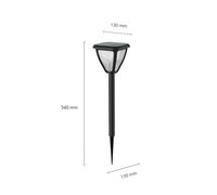 Philips lighting - Luz para Iluminación Camino Vapora, alimentación solar, 1.5W, 2700K, negro, resistente a intemperie IP44