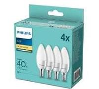 PHILIPS - Lámpara LED CorePro Candle 827 B35 FR - E14-5.5W - Blanco Cálido 2700K - Reemplaza 40W