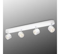 Philips Barra de focos LED myLiving Star, 4 luces, aluminio, 3 W, luz blanca cálida, blanco