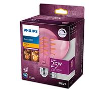 PHILIPS - Bombilla LED cristal 15W Globo E27 rosa, regulable