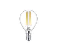 PHILIPS - Bombilla LED cristal 60W E14 luz blanca cálida P45, transparente, no regulable