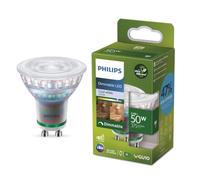 Philips LED Bombilla clásica, UltraEfficient, 50W, 485Lm, B35, GU10 2700K, vidrio esmerilado, regulable