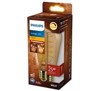 Philips LED - Bombilla LED Clásica de Filamento, ST64 E27, Luz Llama Regulable, 25W