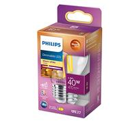 Philips LED - Bombilla LED Clásica Vela y Brillo, P45 E27, Luz Blanca Cálida Regulable, 40W